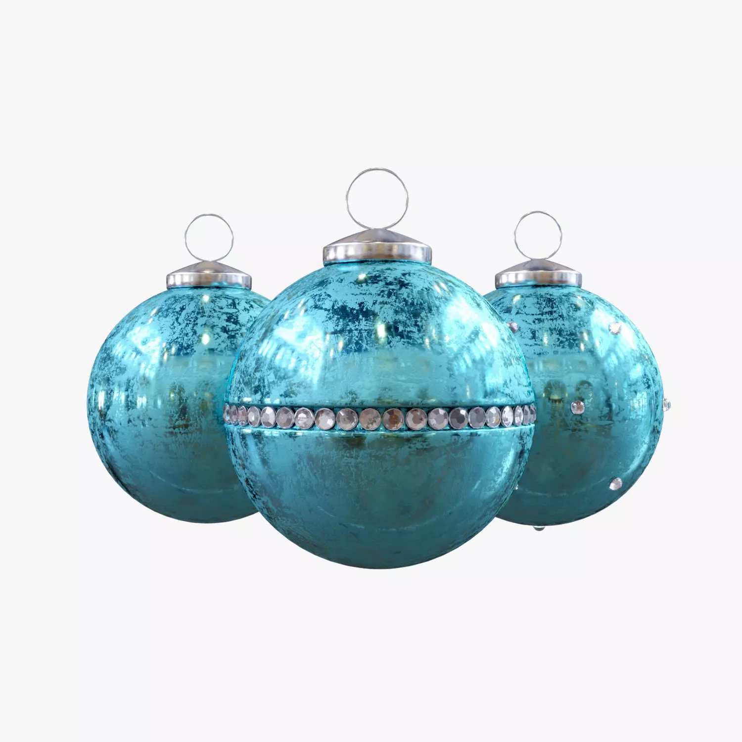 Christmas balls - blue frost 3D model_0