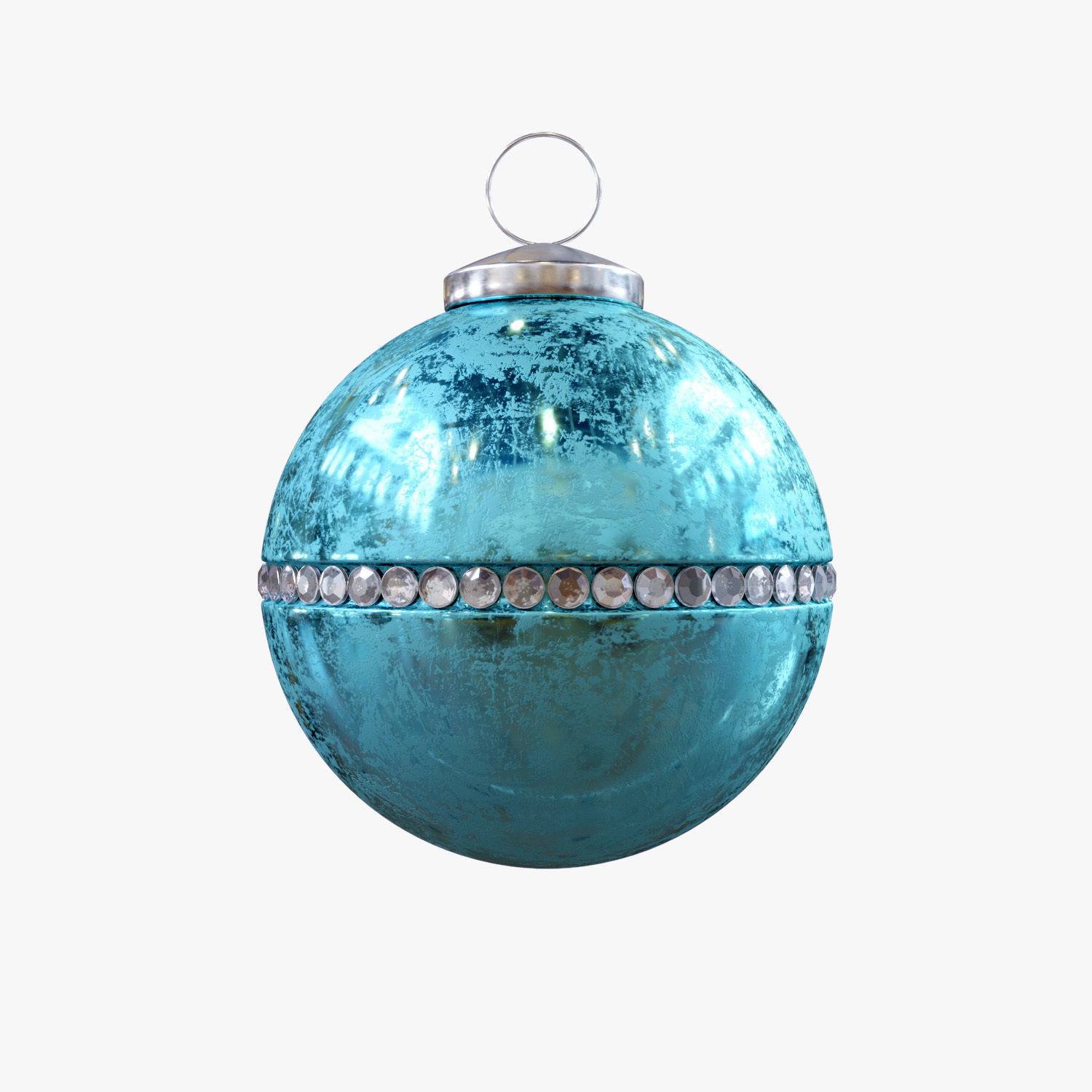 Christmas balls - blue frost 3D model_1