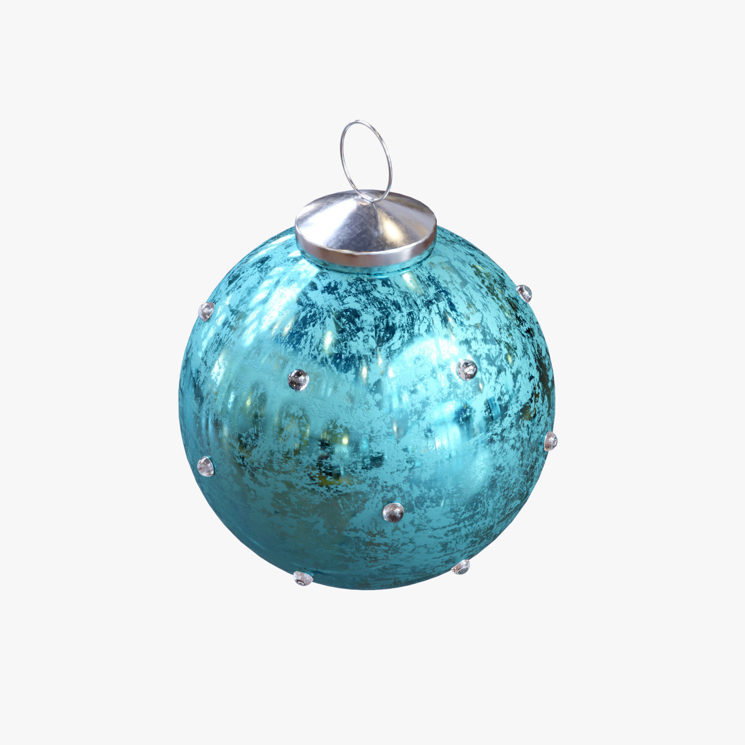 Christmas balls - blue frost 3D model_8