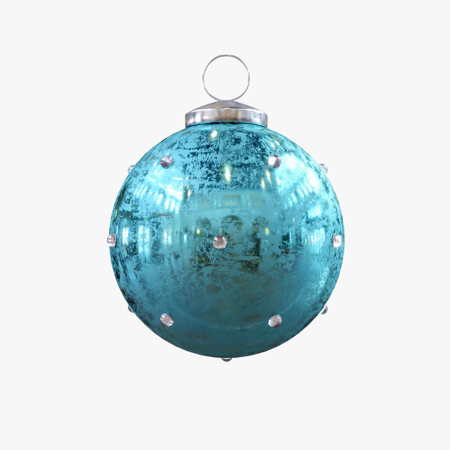 Christmas balls - blue frost 3D model_7