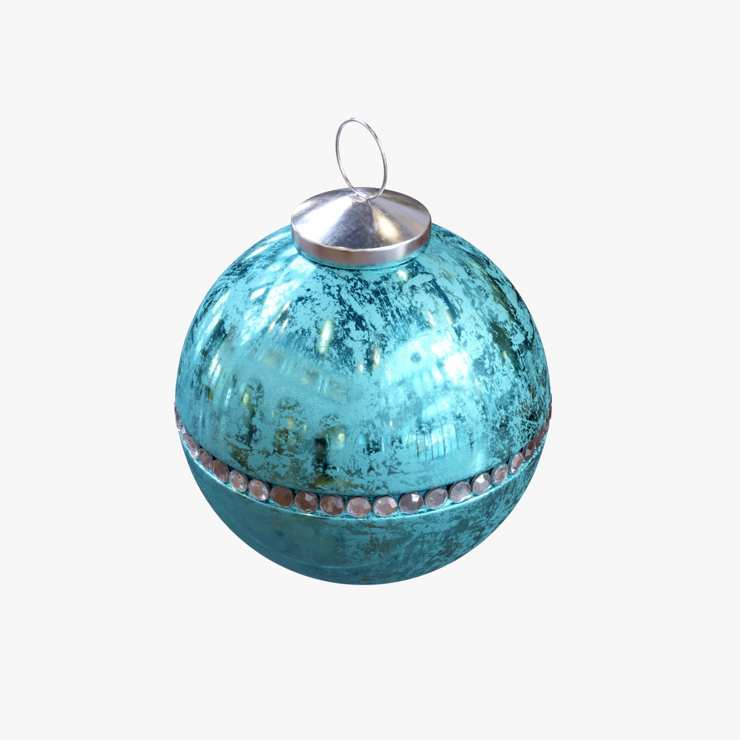 Christmas balls - blue frost 3D model_2