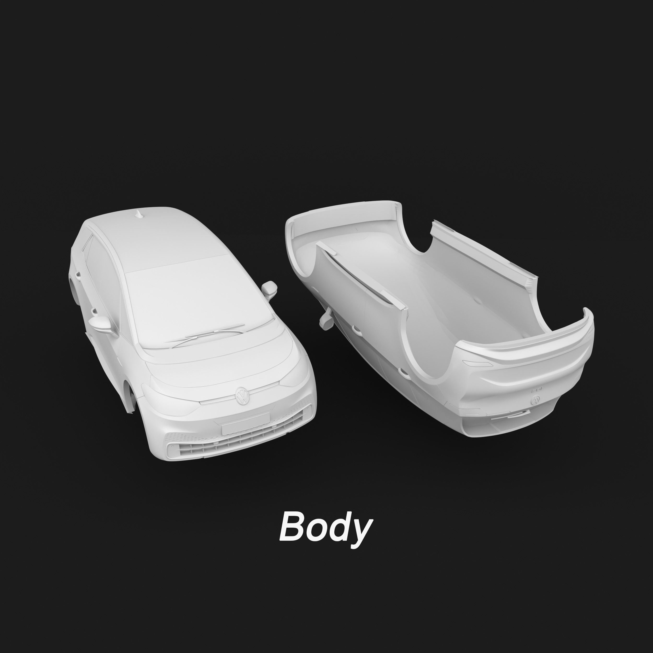 Volkswagen ID3 Ready to Print STL Files 3D model 3D printable | CGTrader