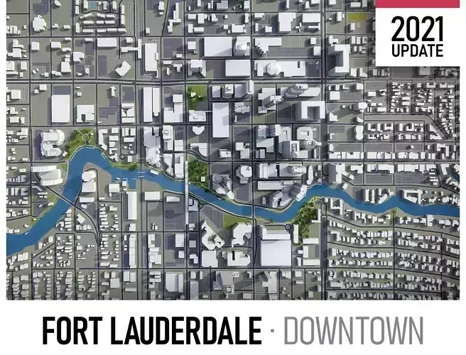 Fort Lauderdale Low-poly 3D model