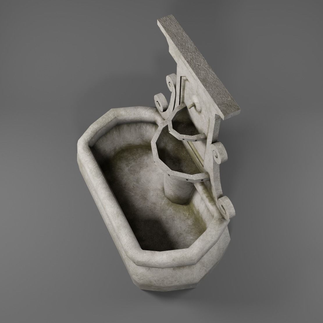 Fountain Low-poly 3D model_7