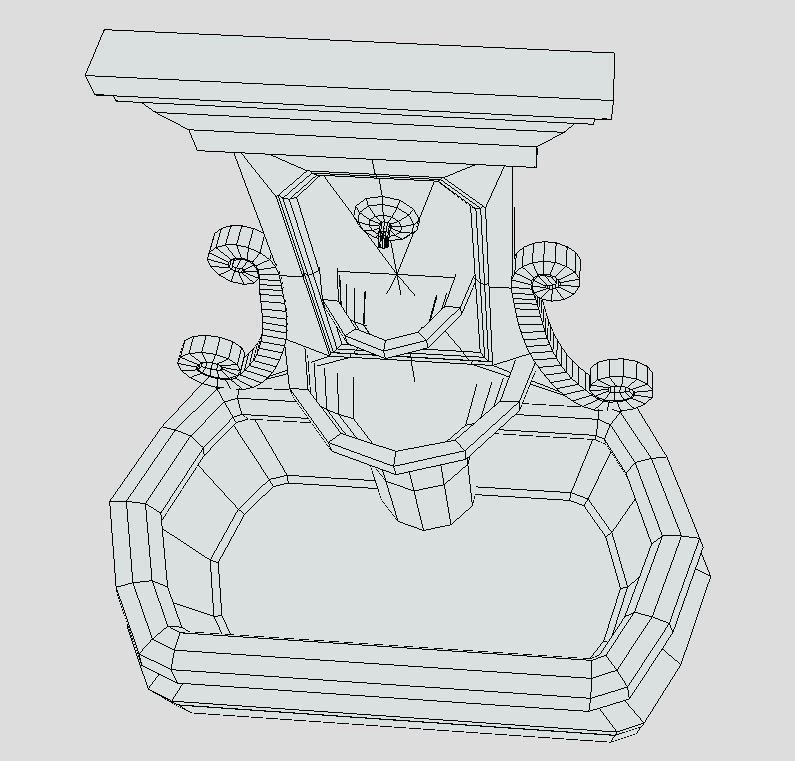 Fountain Low-poly 3D model_12