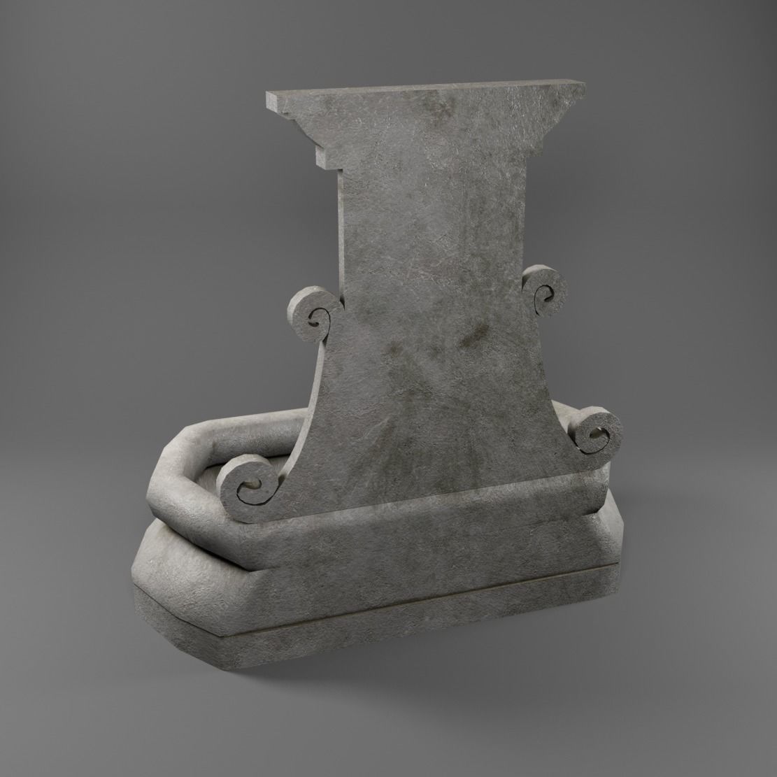Fountain Low-poly 3D model_4