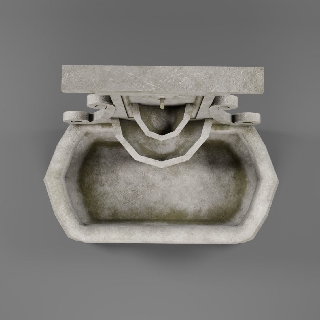 Fountain Low-poly 3D model_9