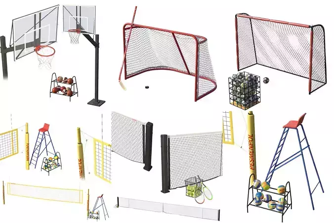 A set of sports gates 3D Model Collection