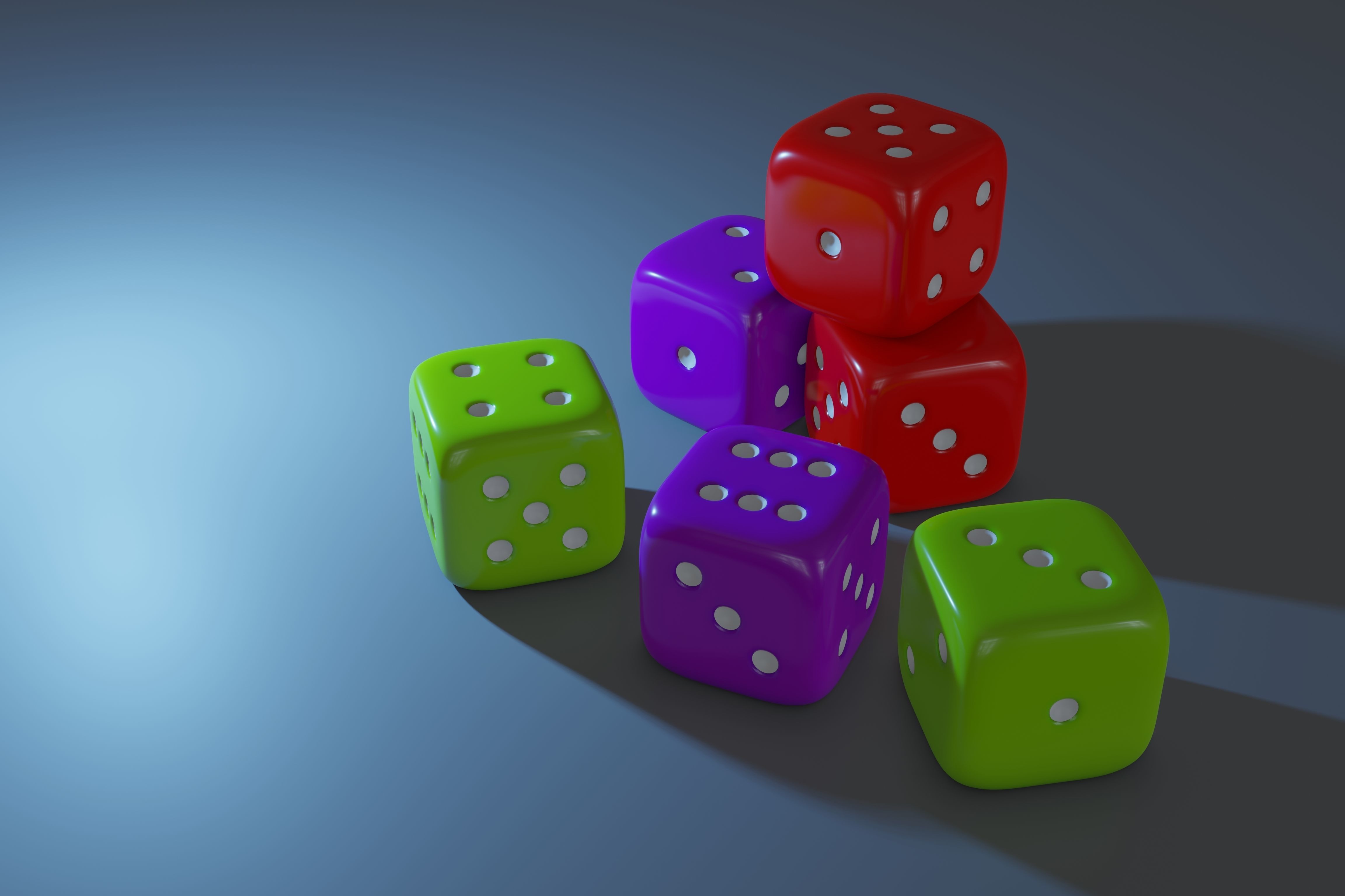 Plastic dice cube 3D model_2