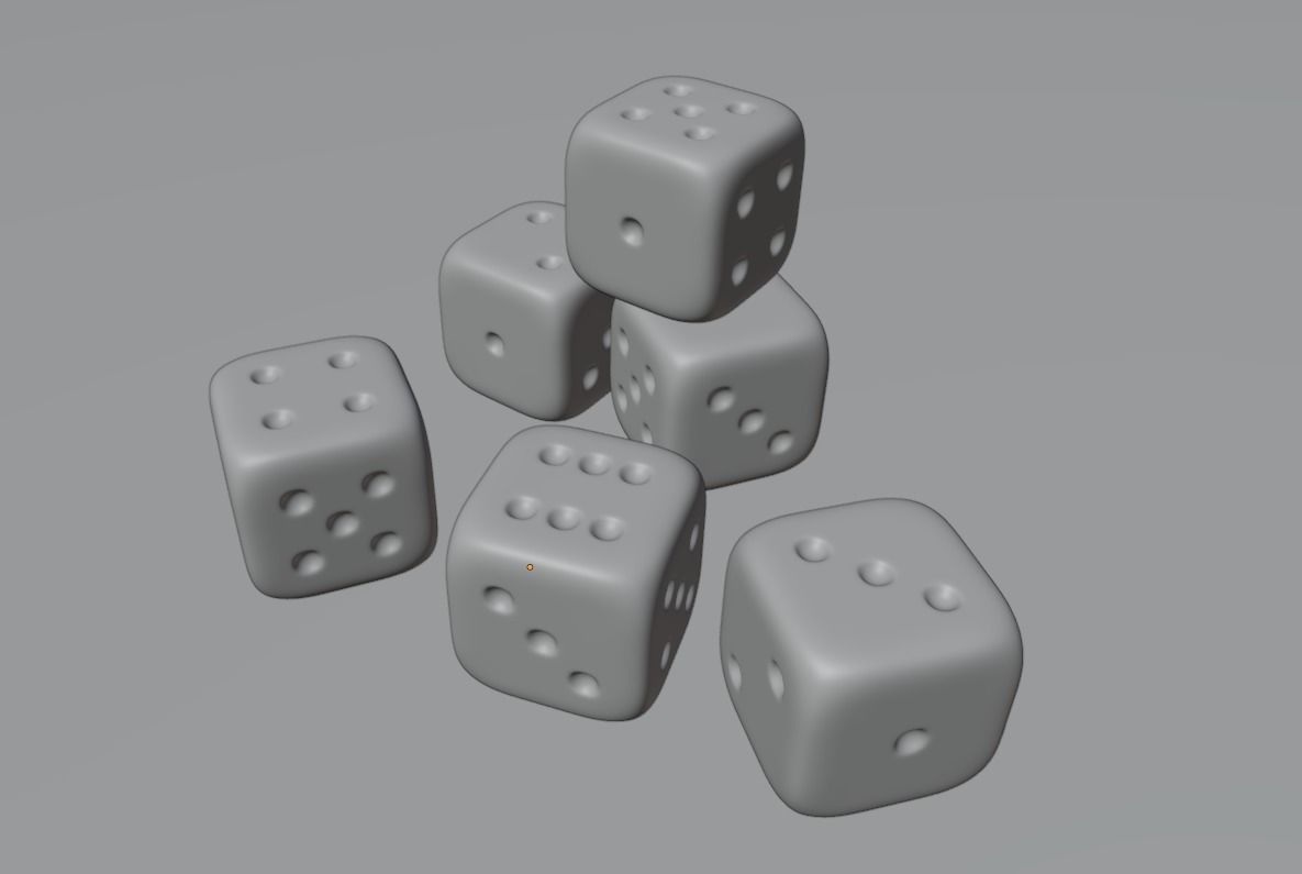 Plastic dice cube 3D model_4
