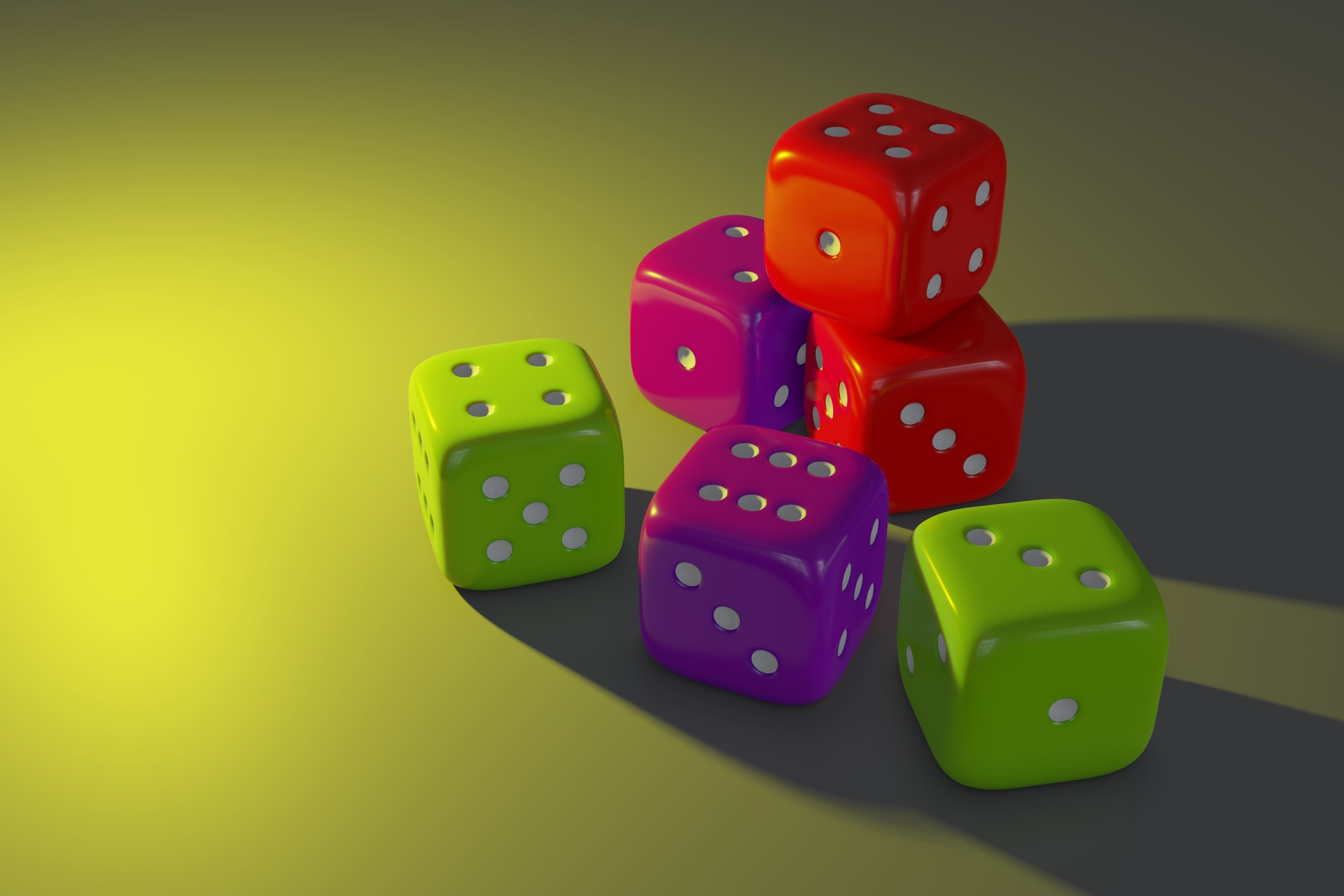 Plastic dice cube 3D model_1