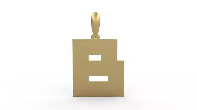 Initial Letters Pendant Bulky Pixels B 3D print model