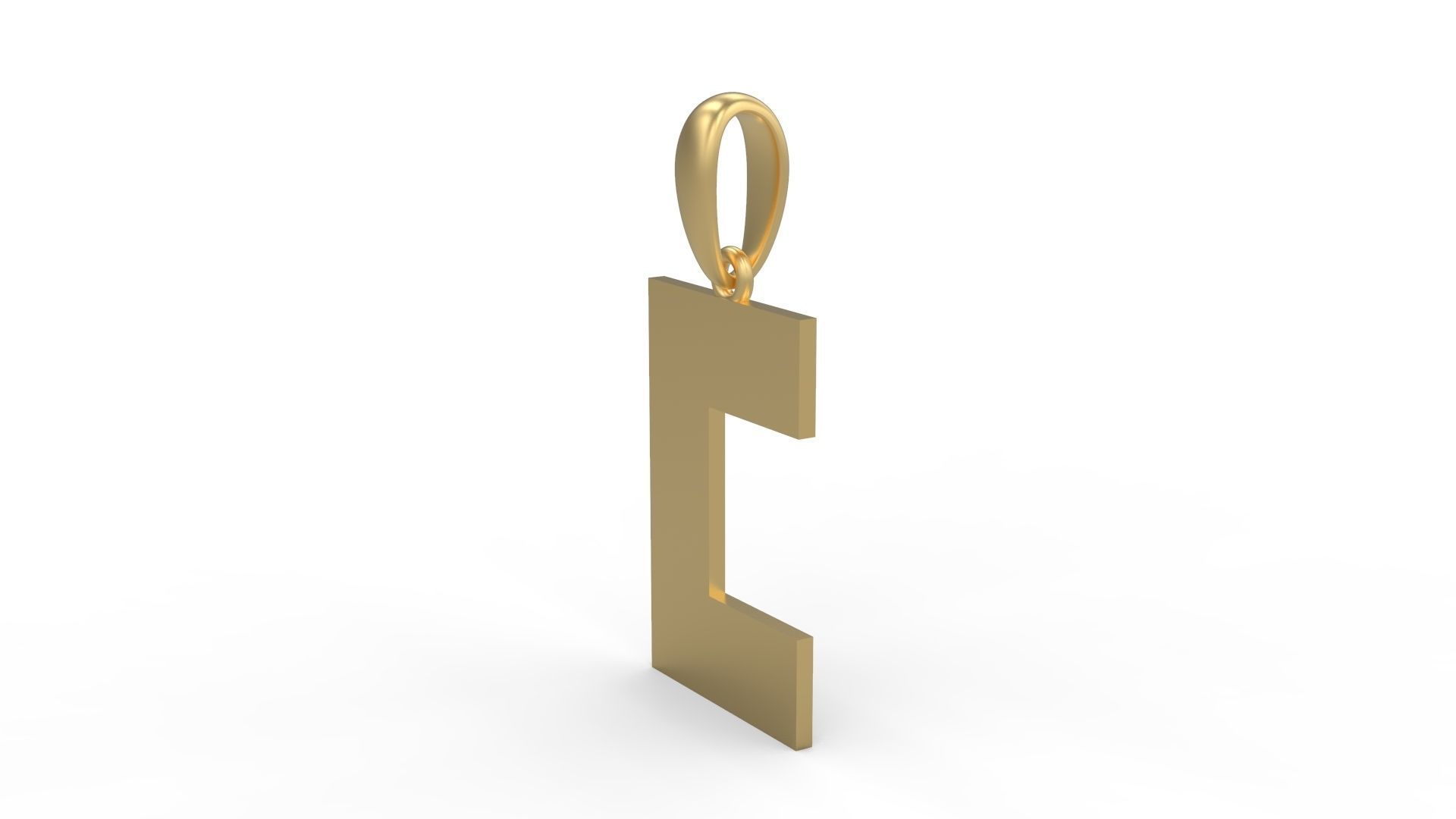 Initial Letters Pendant Bulky Pixels C 3D print model_1