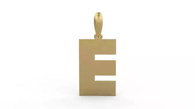 Initial Letters Pendant Bulky Pixels E 3D print model