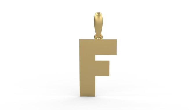 Initial Letters Pendant Bulky Pixels F 3D print model