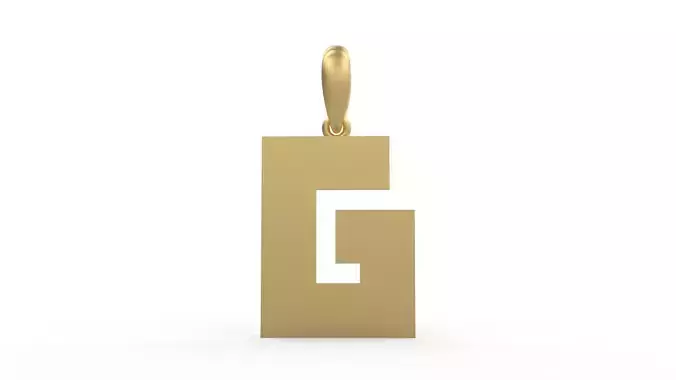 Initial Letters Pendant Bulky Pixels G 3D print model