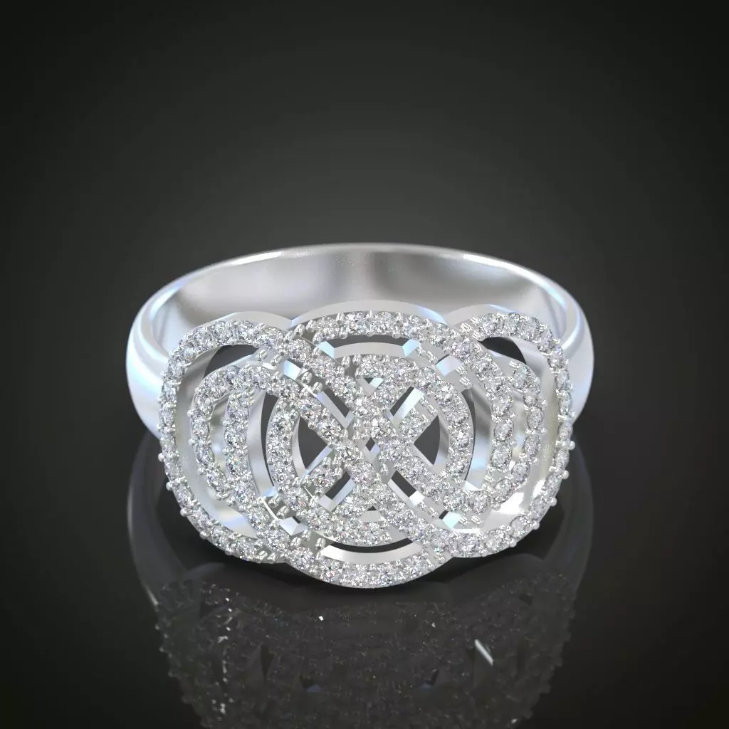 Eternity pattern multiple gemstone diamond ring Free 3D print model