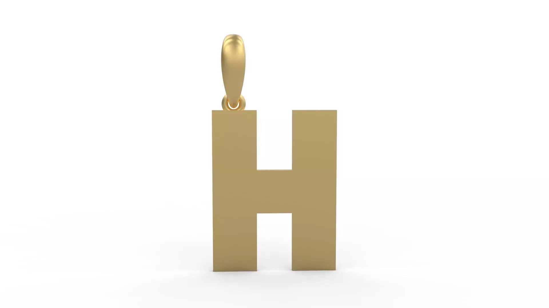 Initial Letters Pendant Bulky Pixels H 3D print model_0