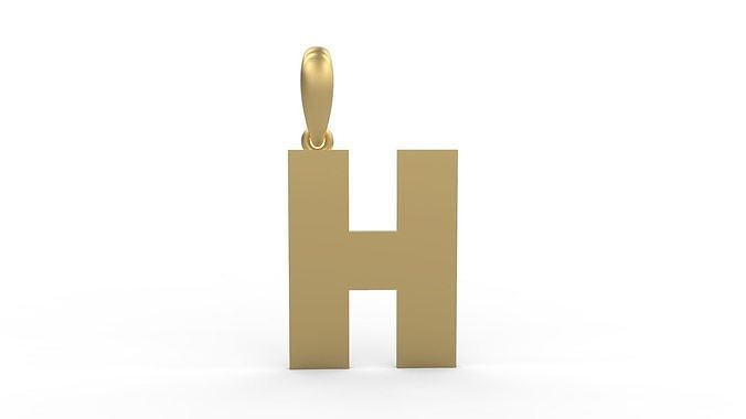 Initial Letters Pendant Bulky Pixels H 3D print model