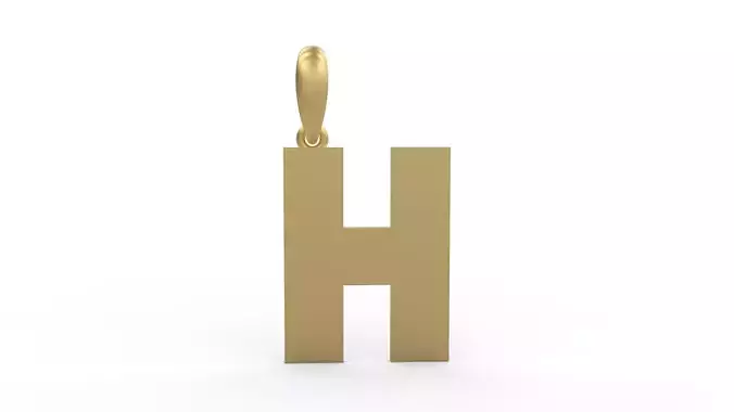 Initial Letters Pendant Bulky Pixels H 3D print model
