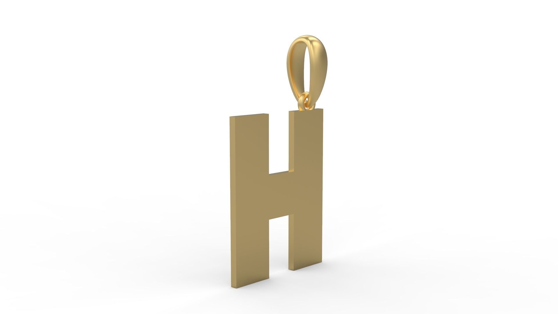 Initial Letters Pendant Bulky Pixels H 3D print model_3