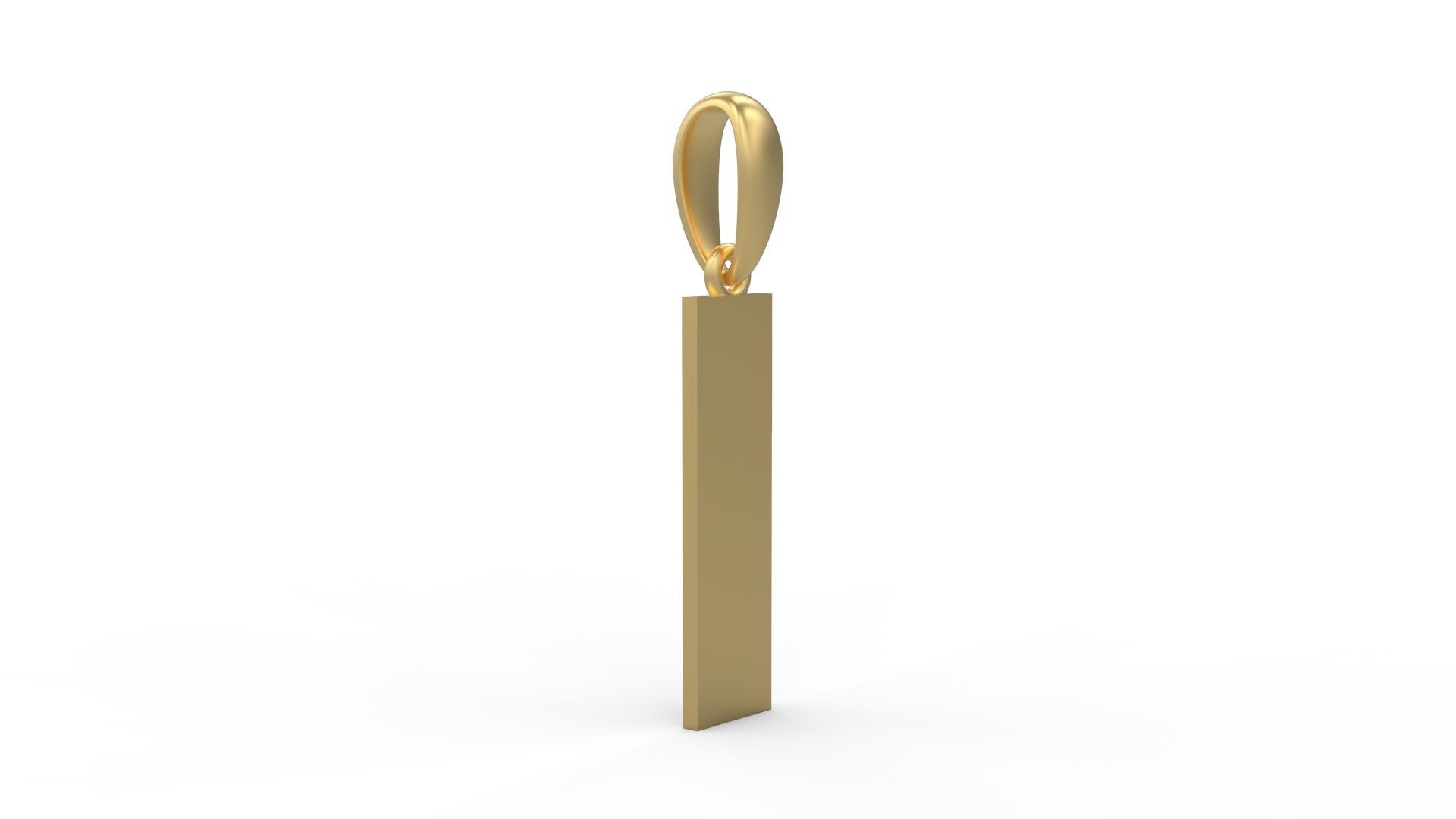 Initial Letters Pendant Bulky Pixels I 3D print model_3