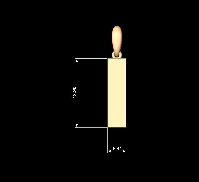 Initial Letters Pendant Bulky Pixels I 3D print model_4