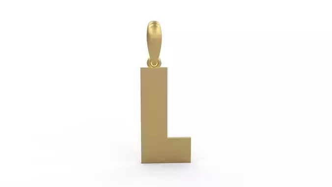 Initial Letters Pendant Bulky Pixels L 3D print model