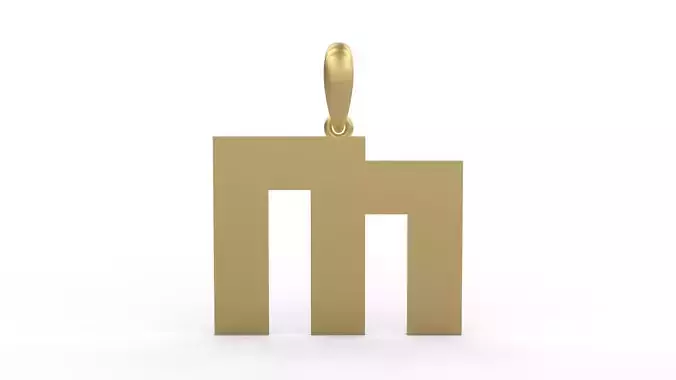 Initial Letters Pendant Bulky Pixels M 3D print model