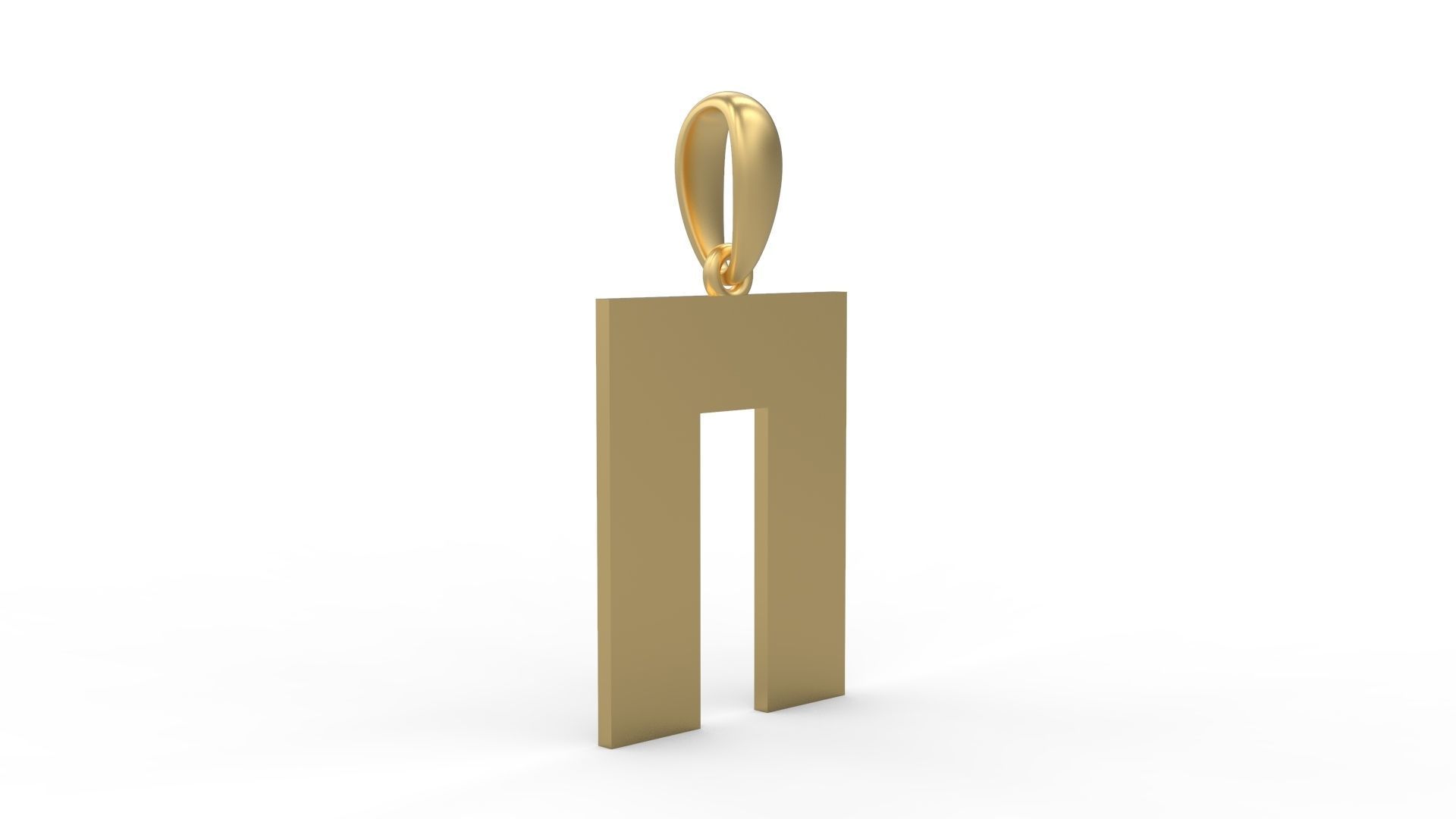 Initial Letters Pendant Bulky Pixels N 3D print model_3