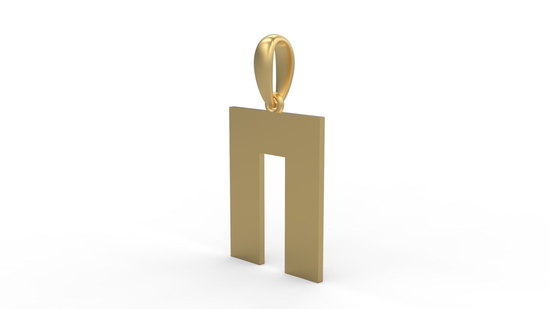 Initial Letters Pendant Bulky Pixels N 3D print model_1