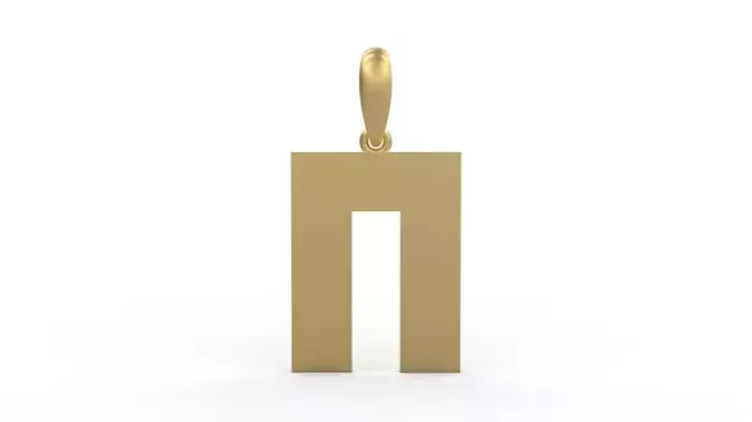 Initial Letters Pendant Bulky Pixels N 3D print model