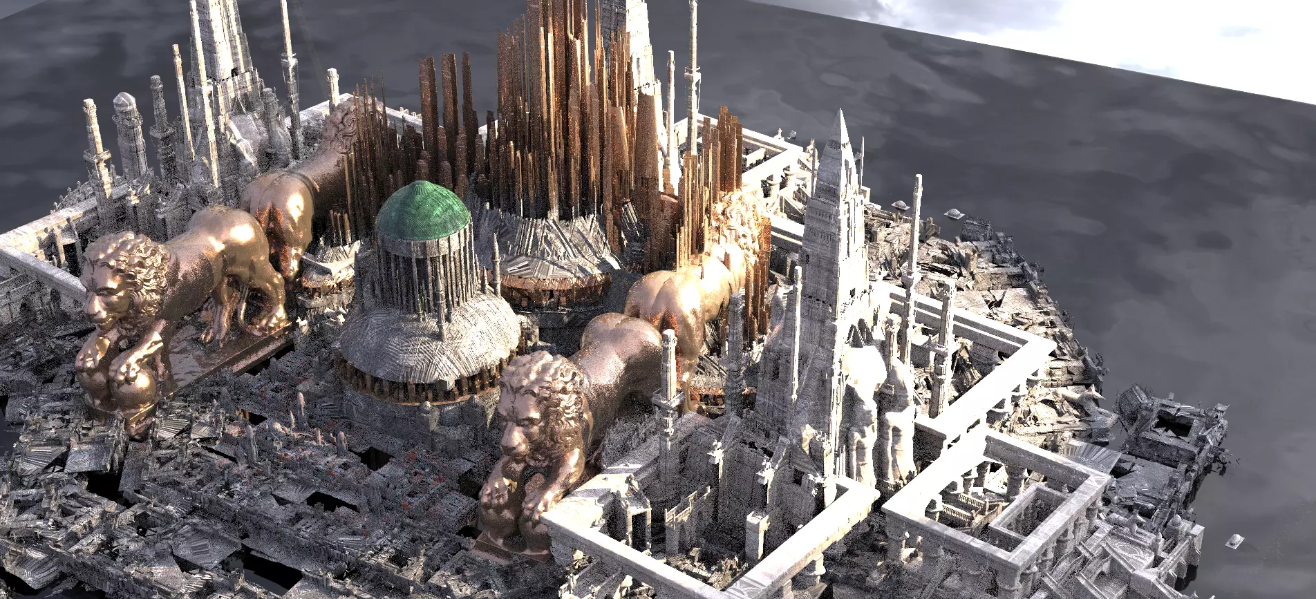 God Emperors High palace Future tech city 3D model