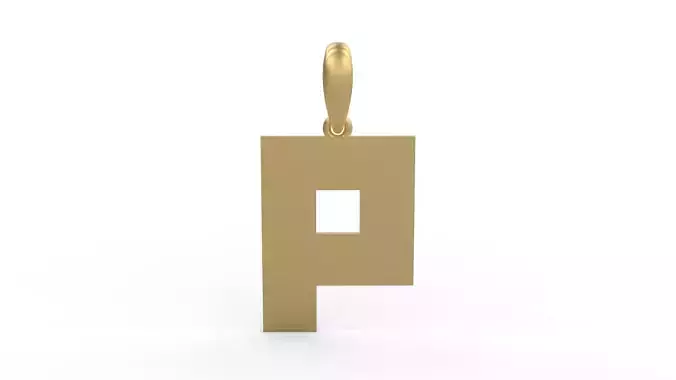 Initial Letters Pendant Bulky Pixels P 3D print model