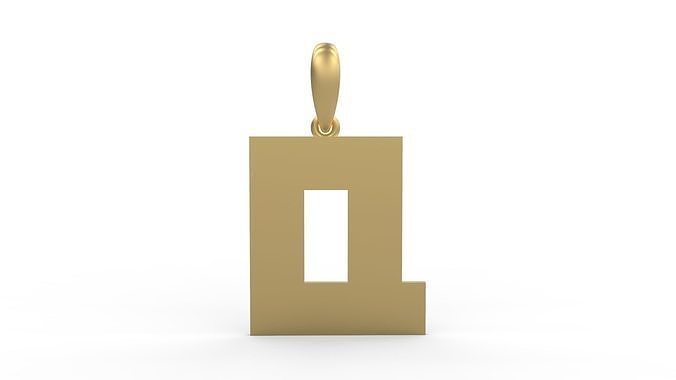 Initial Letters Pendant Bulky Pixels Q 3D print model