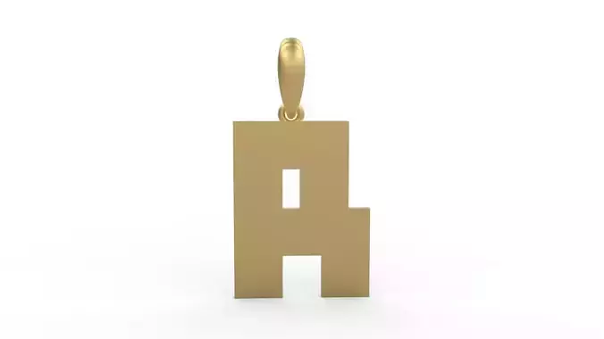 Initial Letters Pendant Bulky Pixels R 3D print model