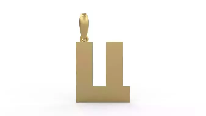 Initial Letters Pendant Bulky Pixels U 3D print model