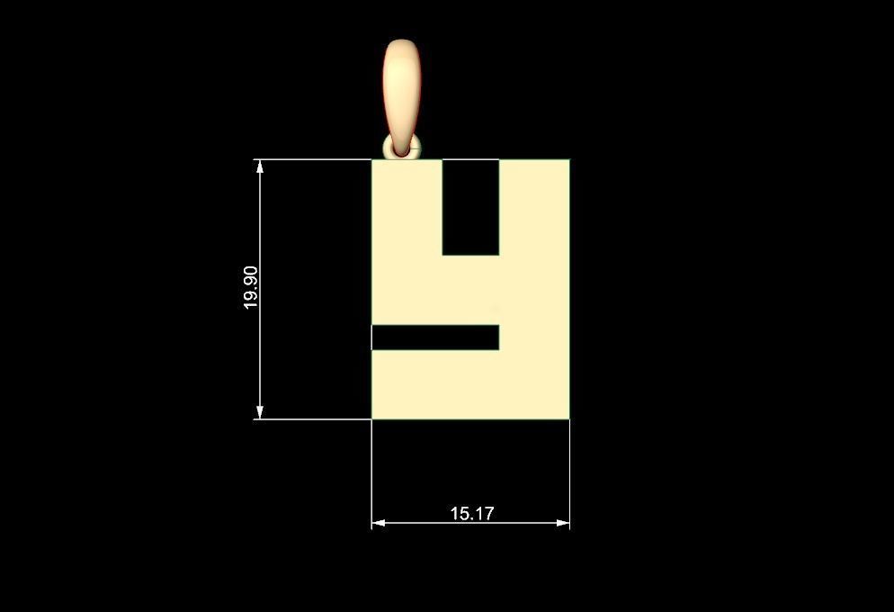 Initial Letters Pendant Bulky Pixels Y 3D print model_5