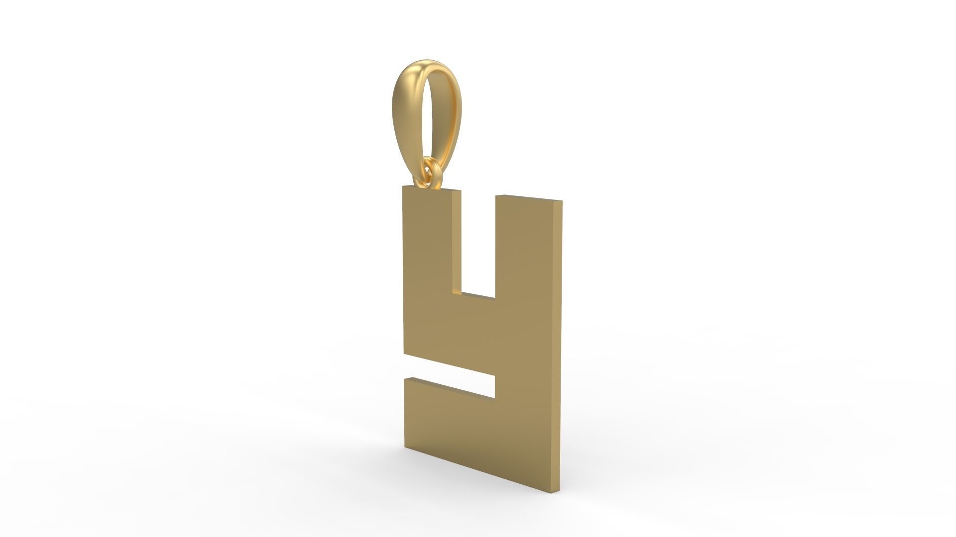 Initial Letters Pendant Bulky Pixels Y 3D print model_1