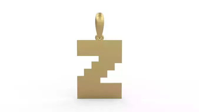 Initial Letters Pendant Bulky Pixels Z