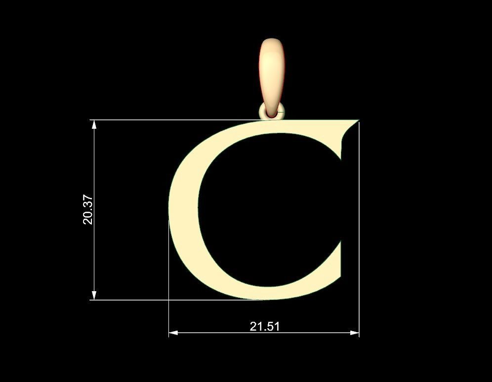 Initial Letters Pendant Dumbledor C 3D print model_5