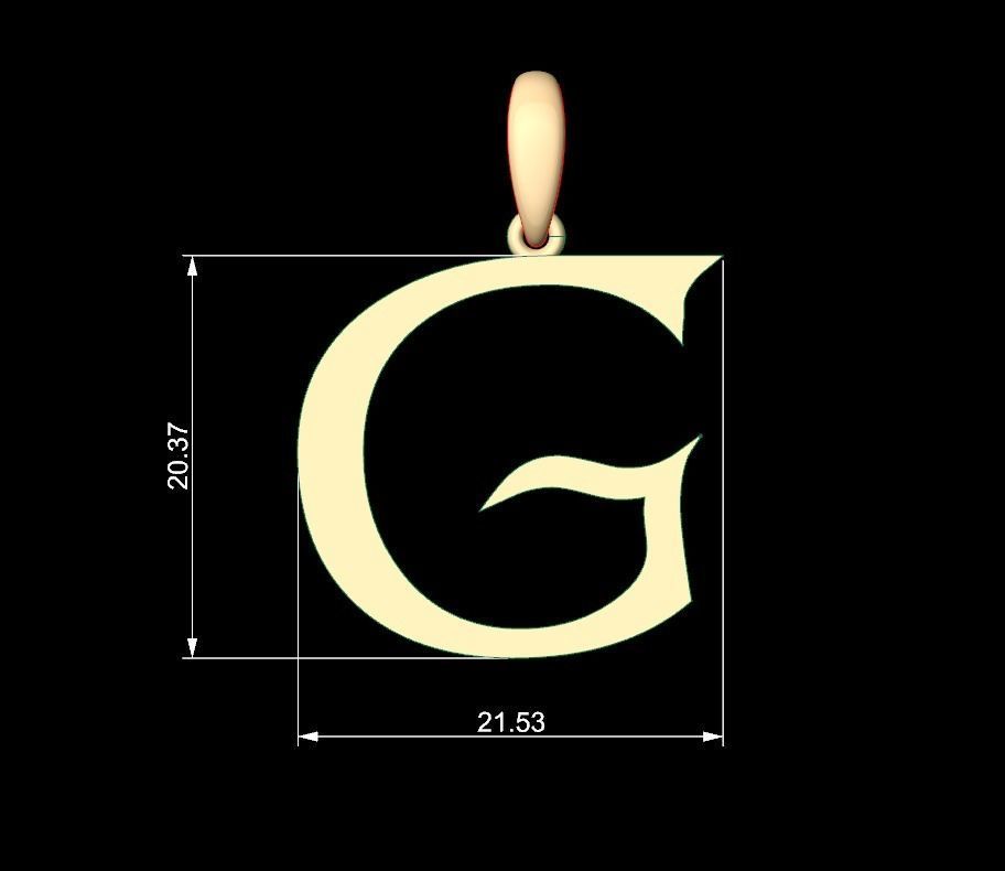 Initial Letters Pendant Dumbledor G 3D print model_4