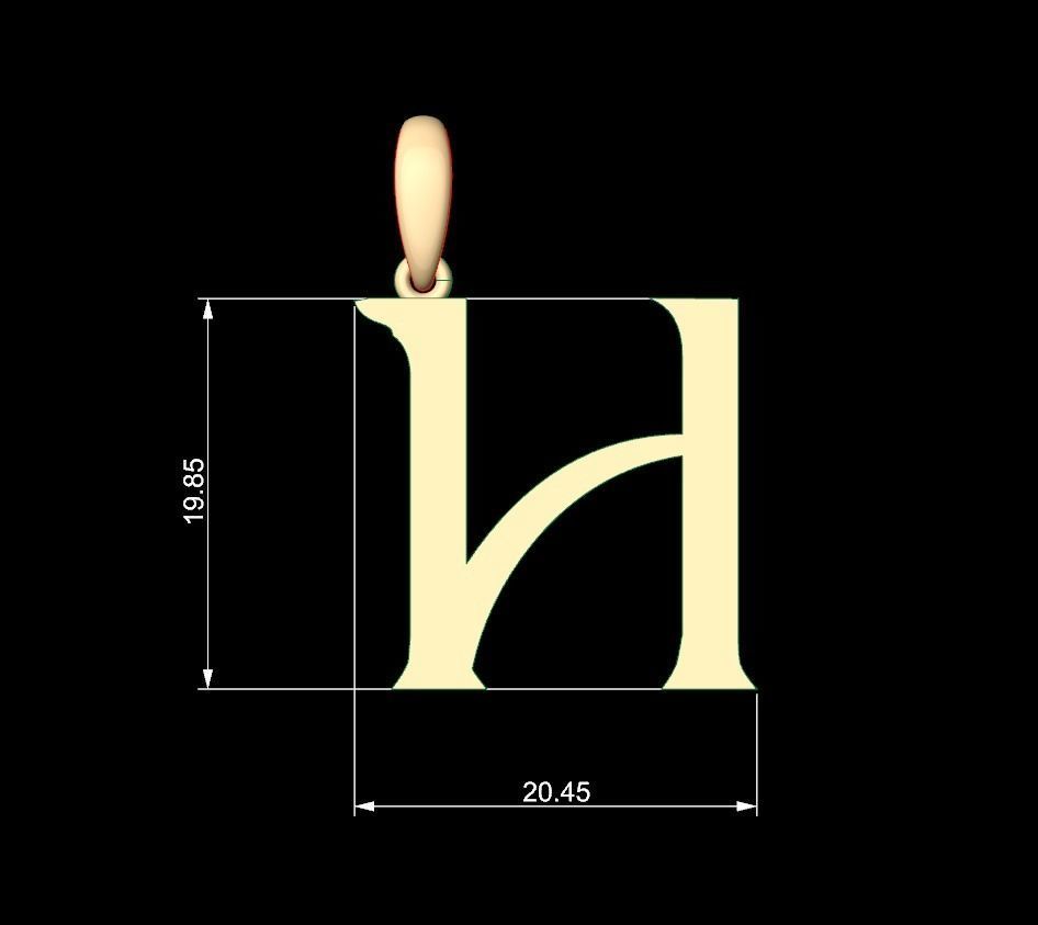 Initial Letters Pendant Dumbledor H 3D print model_4