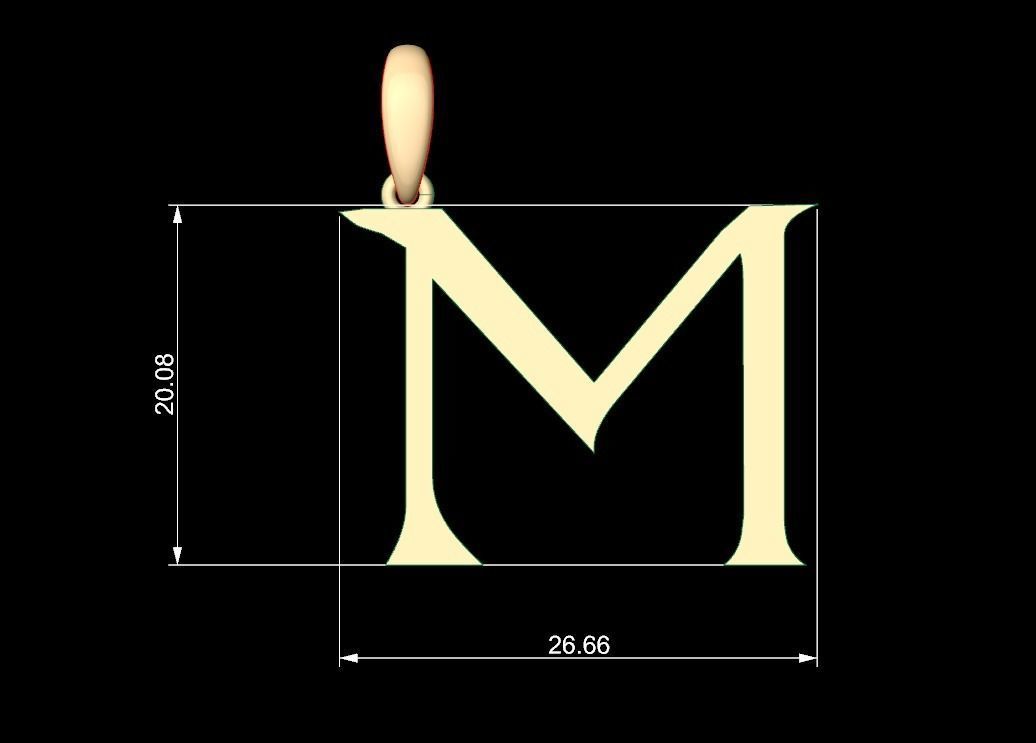 Initial Letters Pendant Dumbledor M 3D print model_4