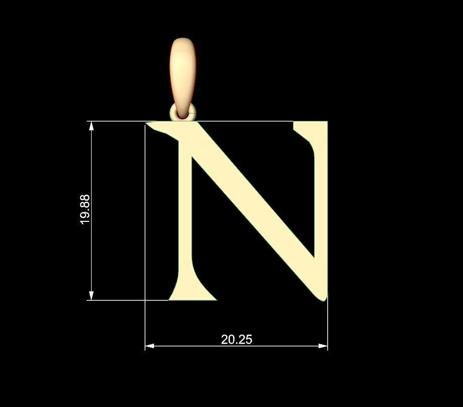 Initial Letters Pendant Dumbledor N 3D print model_4