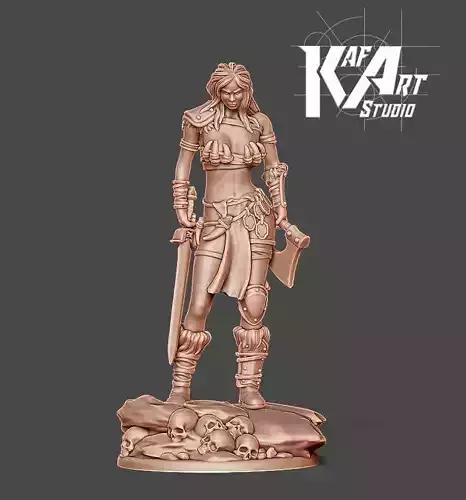 barbarian woman -Eryana 35 mm scale 3D print model