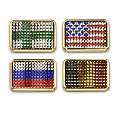 Flag  Flat  Badge with stones