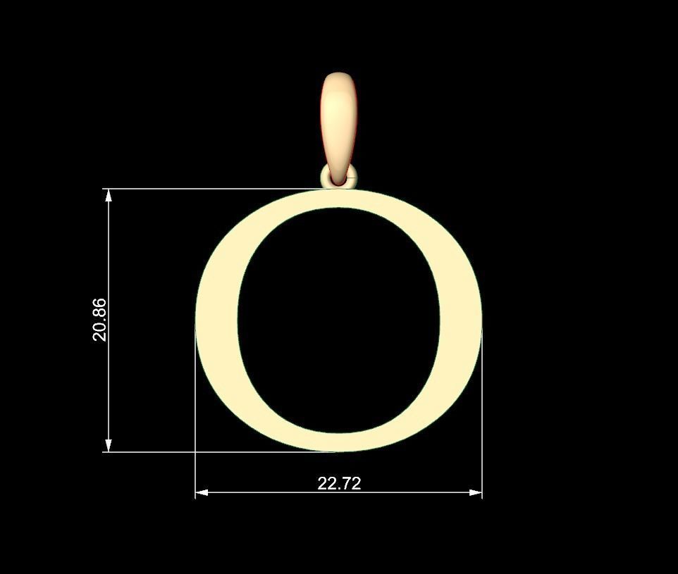 Initial Letters Pendant Dumbledor O 3D print model_4
