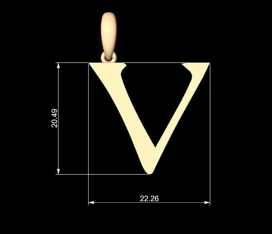 Initial Letters Pendant Dumbledor V 3D print model_4