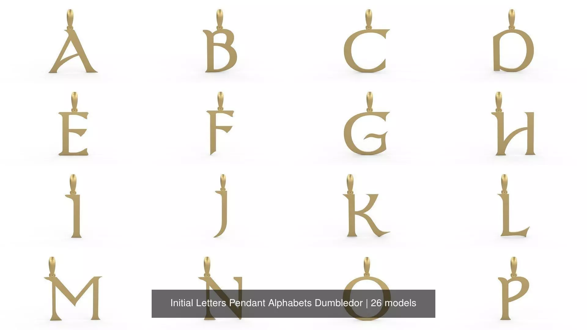Initial Letters Pendant Alphabets Dumbledor 3D Model Collection_0